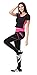Neonysweets Womens Yoga Tights Running Fitness Pants Workout Leggings Black Rose S