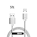 Netdot Gen7 Nylon Braided USB-C Magnetic Fast Charging Cable Compatible with Type-C Smartphone(5ft /1 Pack Silver)