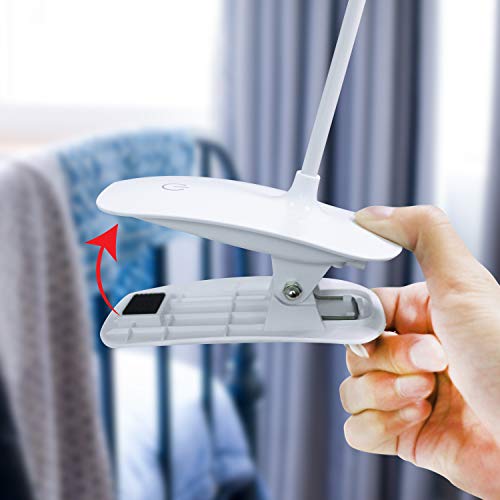 Reading Light [Rechargeable],Juhefa Clip-on Book Light for Reading in Bed,Touch Switch Bedside Reading Lamp for Books in Desk (3-Level Brightness) - Thumbnail 5
