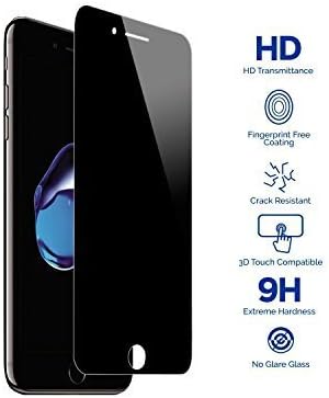 Latitude 22 Privacy Screen Protector Anti-spy 9H 0.3mm Tempered Glass 2.5D Curve Edge for Iphone7 Plus/8Plus (black)