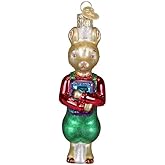 Old World Christmas Llama Holding Books Glass Blown Ornament for Christmas Tree, Handcrafted Holiday Decoration, Storybook Collection