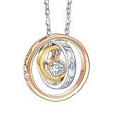 BGAFLOVE Mom's Birthday Gifts "Mom I Love You" & "Always be with You" Love Ring Pendant Necklace, Fashion Jewelry for Women, Anniversary Easter Present for Wife, Aunt, Nana, Daughter