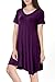 Tandisk Women's Short Sleeve Casual Loose T-Shirt Dress Tops Purple XL