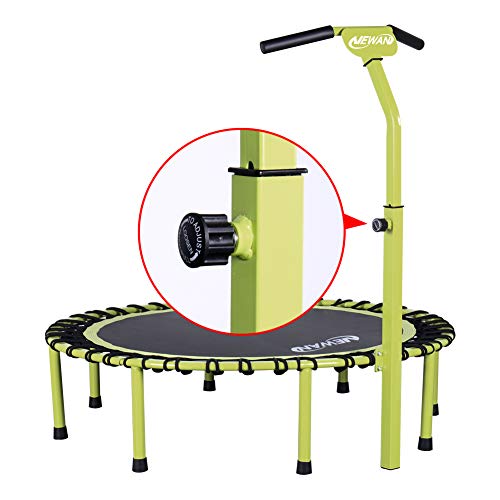 Newan 48" Silent Trampoline with Adjustable Handle Bar, Fitness Trampoline Bungee Rebounder Jumping Cardio Trainer Workout for Adults - Max Limit 330 lbs