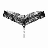 QISHOP Sexy Lace T-Back Women's Lady's Sexy Lace Panties G-String Sexy Pearl Massage Underwear Lady Transparent Traceless T Back Thongs Panty