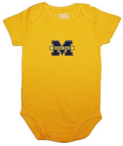 Michigan Wolverines Gold NCAA College Newborn Infant Baby Creeper