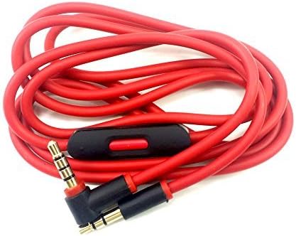 Replacement Audio Cable Cord Wire with In-line Microphone and Control For Beats by Dr Dre Headphones Solo/Studio/Pro/Detox/Wireless/Mixr/Executive/Pill (Red)