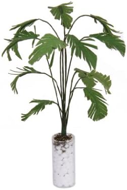 1/12 Green Banana Tree In White Bottle Garden Accessory Dollhouse Miniature Plant