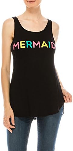 Forever Pink Mermaid Graphic Top (Black, Large)