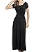Meaneor Women Boho Cap Sleeve Smocked Waist Tiered Renaissance Summer Maxi Dress Black S