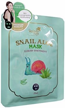 2 Mask Sheets of Water Angel Snail Aloe Mask, Rejuvenating Mask to counter visible effects of environmental stressors, for a healthier look and feel. (25 ml/ sheet.)..