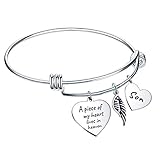 Elegant Chef Son Memorial Bangle Bracelet- A Piece of My Heart Lives in Heaven- Remembrance Sympathy Gift