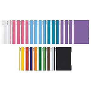 Brunnen Schnellhefter A4 PP-Folie glasklares Deckblatt farbig sortiert (13 Farben + 13er Pastell Set)