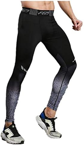 Clemunn Men's Leggings Yoga Pants Fitness Pants High Elastic Mens Quick-Drying Breathable Trousers Sport Cloth