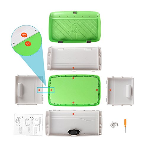 heneng Locking Combination Medicine Box Child Proof Storage Container, Size 17.5 x 10.4 x 9.6 Inch, 34-Quart/32L Need Assembled