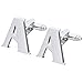 Salutto Men's Letter A Cufflinks 1 Pair with Gift Box (A)