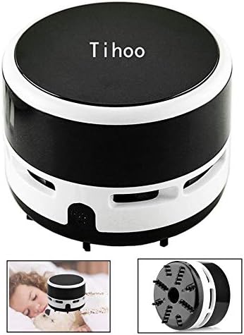 Tabletop Dust Sweeper Battery Operated and Desktop Vacuum Cleaner Small Wireless Mini for Cleaning Dust,Hairs,Crumbs,Scraps(Black)