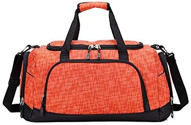 スポーツフィットネスバッグ 大容量トラベルバッグメンズフィットネスバッグ 屋外の韓国カジュアル防水トートバッグ 防水 ストレージ 通気性 耐摩耗 盗難防止 ライトニング 耐震性 57 24 27センチメートル スポーツジムバッグ Color Orange Ospacp