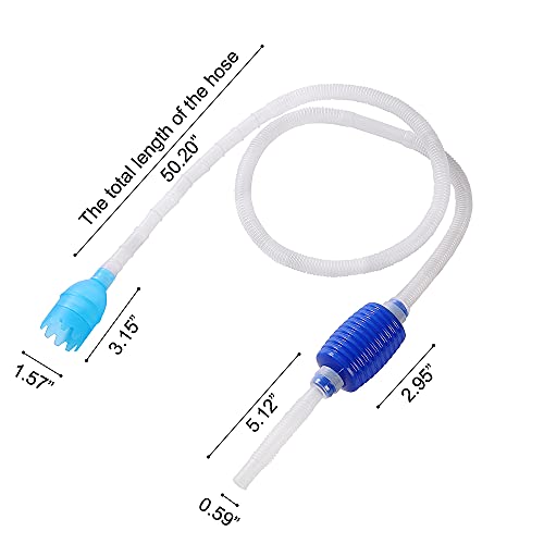 Fish Tank Cleaner Magnetic Floating Glass Cleaning Brush, Fish Net, Siphon Gravel Cleaner Water Exchanger - Aquarium Cleaning Tools Scratch-Free Scrubber Vacuum Algae Scrapers Kit 4 Packs Small