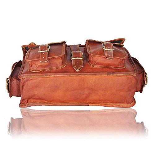 Leather Native 2 Side Pouch Brown Leather Motorcycle Side Pouch Saddlebags Saddle Bag Panniers (2 BAGS) - Thumbnail 4