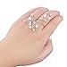 dnswez Adjustable CZ Cubic Zirconia Cluster 2 Finger Ring Twisted Vine Style Knuckle Rings for Women