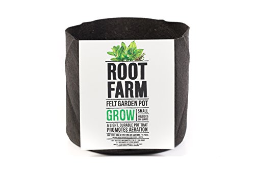 Root Farm Felt Garden Pot, Small – Grow Bag For Fruits, Vegetables, and Flowers, Promotes Aeration, Durable, 2 Gallon, 10101-10012