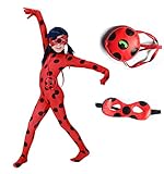 KINOMOTO Lady Bug Costume Girls Marinette Cosplay Jumpsuit (Kid S)