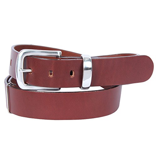 Brown Leather Classic Mens Belt Adjustable No. 4 Large USA Made Italian Bridle Leather Unique 1 3/8 inches wide