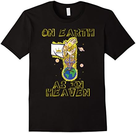 Mens Christian Jesus T-Shirt Bible Verse Lords Prayer Christ Love XL Black