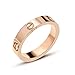 HIMAN Rose Gold Love Ring Couples Promise Engagement Wedding Band Titanium Stainless Steel Size 6