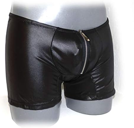 Men's Leather Look Pants with Exposed Hips Size: M