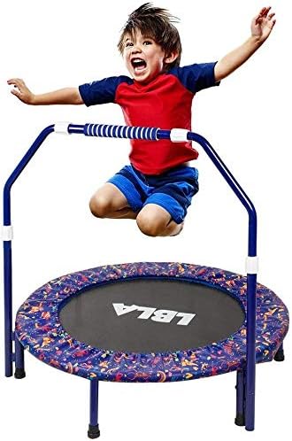 Lbla Kindertrampolin Ubung Fitness Trampolin 36 Zoll Mit Verstellbarem Handlauf Und Sicher Gepolsterter Abdeckung Mini Faltbares Bungee Rebounder Trampolin Drinnen Draussen Blau Amazon De Sport Freizeit