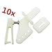 Mmei 10 pcs white Lock On Plastic Control Horns 21x11 mm (4 Hole) With 1mm Chuck Screw For RC Model Airplane Parts Remote Control Foam Electric Plane