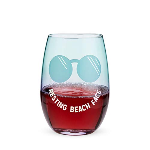 Blush 8267 Resting Beach Face Stemless Wine Glass, One Size