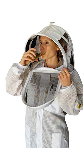 OZ ARMOUR Beekeeping Suit Ventilated ULTRA COOL Three Layer Mesh with Fencing Veil & Round Brim Hat