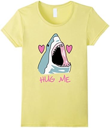 Women's Shark Hug Me T Shirt Medium Lemon