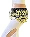 Gypsy Skirt for Women Hip Scarf with Gold Coins Black Belly Dancer Belt Scarf Wrap