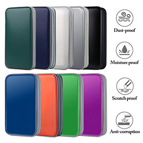 CD Case, COOFIT 80 Capacity DVD Storage DVD Case VCD Wallets Storage Organizer Flexible Plastic Protective DVD Storage Blue