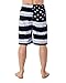 Mens USA Flag Microfiber Hybrid Board Shorts Black XL
