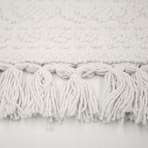 French Connection Bath Rugs, 17 in. x 24 in./20 in. x 34 in, White