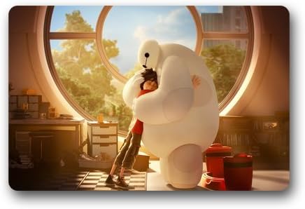 LaHuo Custom Design Big Hero 6 Baymax And Hiro Hamada Logo Doormats Outdoor Indoor Stairs Bath Front Door Small Rug Machine-Washable Neoprene Rubber Doormat 30"(L) x 18"(W)