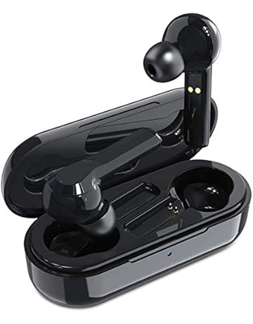 HolyHigh Auriculares Inalambricos Bluetooth 5.0 Sonido Estéreo Hi-Fi Auriculares Bluetooth Ligero Impermeable IPX5 con Estuche de Carga, Auto Emparejamiento, Mic Incorporado para iOS Android