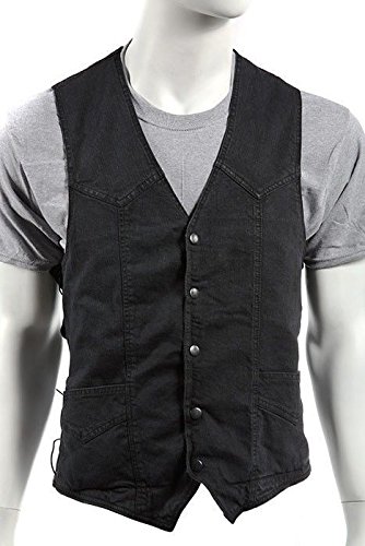 black denim riding vest