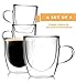 Kitchables Double Wall Glass Coffee Mugs Set of 4, 5oz - Insulated Clear Coffee Mug for Cappuccino, Latte, Tea, Espresso - Demitasse, Latte cup - Tazas Para Cafe