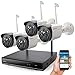 ONWOTE Wireless WiFi Security Camera System Outdoor, 1080P NVR, (4) 960P IP Surveillance Cameras for Home, 80ft Night Vision, Remote Access, Motion Alert, NO Hard Drive