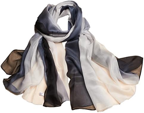 Ysiop Womens 100% Silk Scarves Lightweight Shawls and Wraps with Gift Box