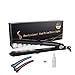2 in 1 Curling and Straightening Steam Flat Iron- Professional Steam Hair Straightener Salon Styler Tourmaline Flat Iron with Steamer, Dual PTC Heater, Digital LCD Display, Dual Voltage,300-450℉