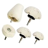 GoodtoU Buffing Polishing Wheel For Drill - 5 PACK Aluminum Drill Buffer Attachment Flannelette Rims With 1/4 Handle For Metal Aluminum, Stainles Steel, Chrome