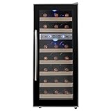 AKDY 21 Bottle Dual Zone Thermoelectric Freestanding Wine Cooler Cellar Chiller Refrigerator Fridge Quiet Operation with Wooden Shevles
