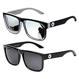 LianSan Designer Oversized Women Men Sunglasses Wayfarer Glasses 81016(2 pairs(black))